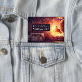 Hij is opgestaan met drie kruisen leeg graf Pasen Button (Insitu)