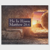 Hij is opgestaan met drie kruisen leeg graf Pasen Cadeaupapier (Vlak)
