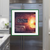 Hij is opgestaan met drie kruisen leeg graf Pasen Magneet