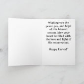"Hij is opgestaan" Paasfeest Wenskaart Kaart (Binnen)