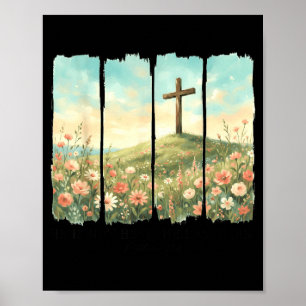 Hij Is Opgestaan Paaskruis Mattheüs 28_6 Christeli Poster