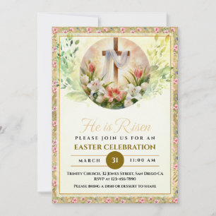 Hij Is Opgestaan Paaswaterverf Bloemen, Religieus Aankondiging