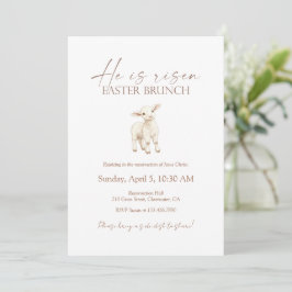 Hij Is Opgestaan Pasen Brunch Christelijke Opstand Kaart