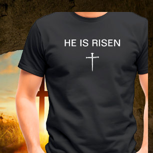 Hij Is Opgestaan Pasen Opstanding Zondag Drie Spij T-shirt