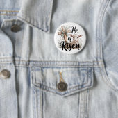 Hij Is Opgestaan Pasen Ronde Button 5,7 Cm (In situ)
