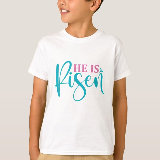 Hij Is Opgestaan - Pasen T-shirt (Voorkant)