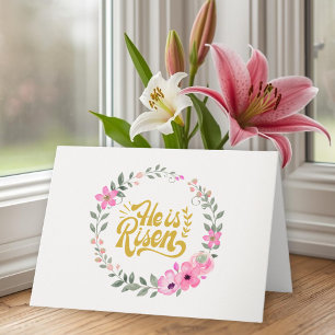 Hij Is Opgestaan Persoonlijke Christelijke Elegant Kaart