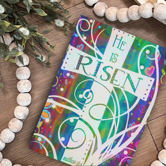 Hij is Opgestaan Pretty Religious Inspirivity Pase Kaart