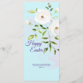 Hij is opgestaan religieus Christelijk citaat Blau Menu (Achterkant)