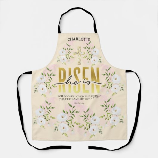 Hij is opgestaan religieus Christelijk Quote Zand  Schort (Voorkant)