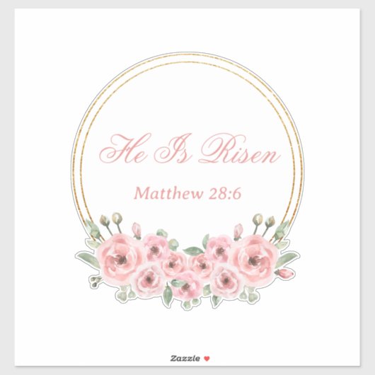 Hij is opgestaan roze bloemenpaas Stickers (Vel)