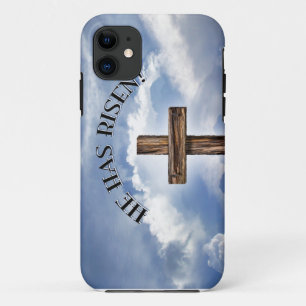 Hij Is Opgestaan Ruw Kruis Hemel Case-Mate iPhone Case