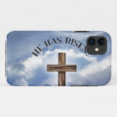 Hij Is Opgestaan Ruw Kruis Hemel Case-Mate iPhone Case (Achterkant (horizontaal))