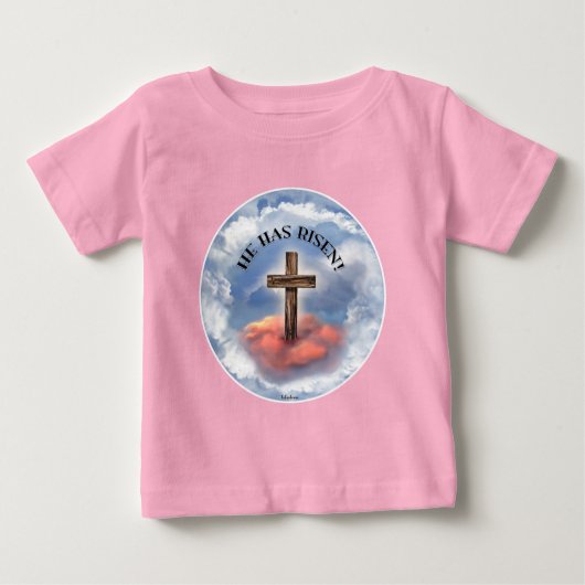Hij Is Opgestaan Ruw Kruis Met Wolken (Voorkant)