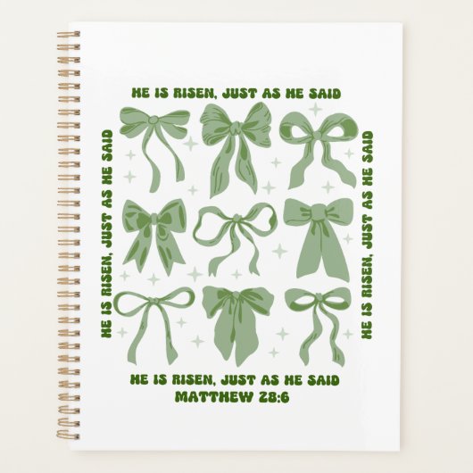 Hij is opgestaan uit de Pasen Bloemen Coquette Bow Planner (Voorkant)