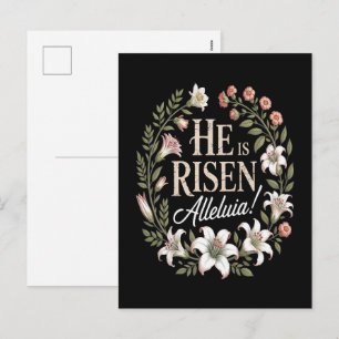 Hij Is Opgewekt Alleluia Bloemrijke Christelijke P Feestdagenkaart