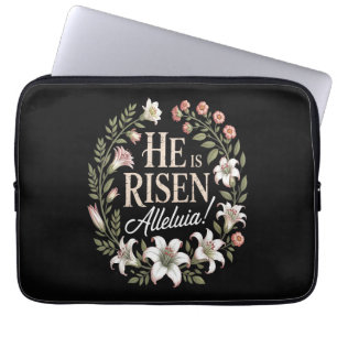 Hij Is Opgewekt Alleluia Bloemrijke Christelijke P Laptop Sleeve
