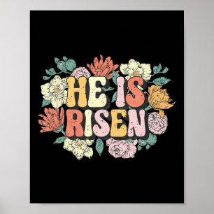 Hij Is Opgewekt Bloem Christelijke Gelukkige Pasen Poster