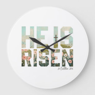 Hij is Opgewekt Boho Pasen Christelijk Jezus Grote Klok