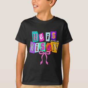 Hij Is Opgewekt Christelijke Coquette Strik Jezus T-shirt