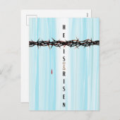 Hij Is Opgewekt Doornenkroon Kruis Opstanding Feestdagenkaart (Voorkant / Achterkant)