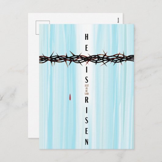 Hij Is Opgewekt Doornenkroon Kruis Opstanding  Feestdagenkaart (Voorkant / Achterkant)