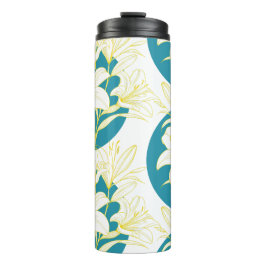 Hij is OPGEWEKT! - Gele + Teal Lelie Thermosbeker