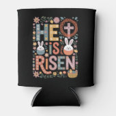 Hij is Opgewekt Jezus Bloemig Cute Paashaas Konijn Blikjeskoeler