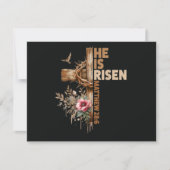 Hij is Opgewekt Jezus Christelijk Religieus Pasen Kaart (Voorkant)