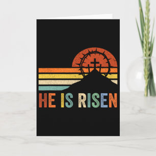 Hij Is Opgewekt Kruis Jezus Religieus Pasen Chris Kaart