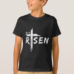 Hij Is Opgewekt Kruis Jezus Religieuze Pasen Dag C T-shirt