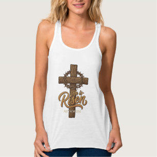 Hij Is Opgewekt Kruis Kroon Van Doornen Christelij Tanktop