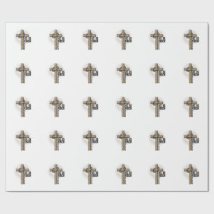 Hij Is Opgewekt Kruis Mattheüs 28_6 Vintage Christ Cadeaupapier