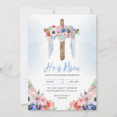 Hij Is Opgewekt Kruis Pasen Lente Feest Kaart (Voorkant)