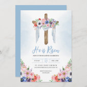 Hij Is Opgewekt Kruis Pasen Lente Feest Kaart (Voorkant / Achterkant)