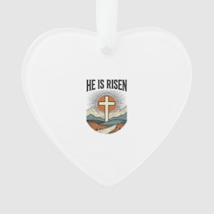Hij Is Opgewekt Kruis Zonsopgang Christelijk Pasen Ornament