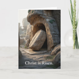 Hij Is Opgewekt Leeg Graf Christelijk Pasen Kaart