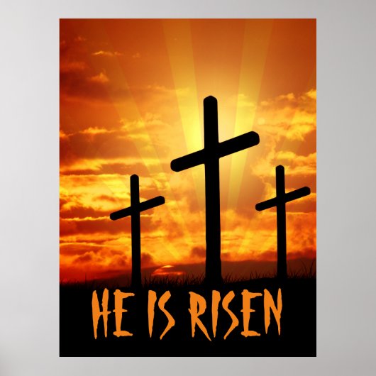 Hij Is Opgewekt Matteüs 28:6 Pasen Poster (Voorkant)