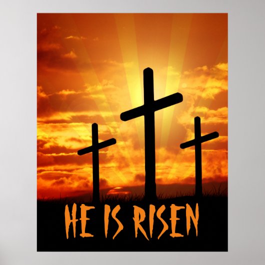 Hij Is Opgewekt Matteüs 28:6 Pasen Poster (Voorkant)