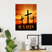 Hij Is Opgewekt Matteüs 28:6 Pasen Poster (Thuiskantoor)