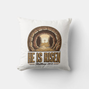 Hij Is Opgewekt Mattheüs 28 6 Vintage Christelijk Kussen