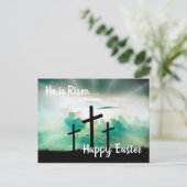 Hij is opgewekt met een gelukkig Pasen Feestdagenkaart (Staand voorkant)