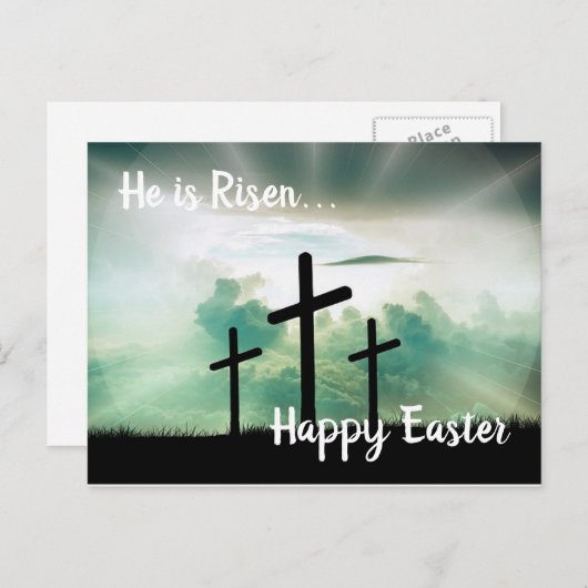Hij is opgewekt met een gelukkig Pasen Feestdagenkaart (Voorkant / Achterkant)