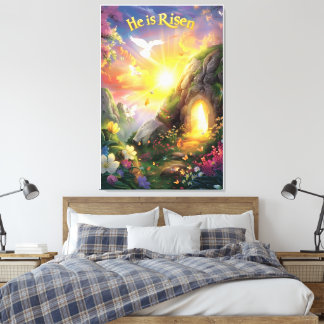 Hij Is Opgewekt — Paasopstanding —  Lukas 24:6 Canvas Afdruk