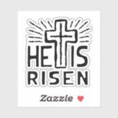 Hij Is Opgewekt Pasen Kruis Sticker (Vel)