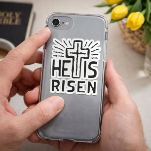 Hij Is Opgewekt Pasen Kruis Sticker