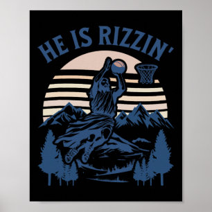 Hij Is Opgewekt Rizzin' Pasen Jezus Christelijk Ge Poster