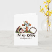 Hij Is Opgewekt Schaap Lam Kruis Jezus Christelijk Kaart (Gele Bloem)