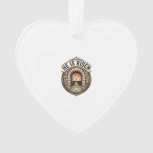 Hij Is Opgewekt Vintage Pasen Kruis Shirt Ornament