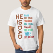Hij is pap Shirt, moedig als David T-shirt (Voorkant)
